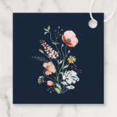 Cadeaubijgaarkaart voor een weide met blauwe wilde bedankjes labels (Achterkant)