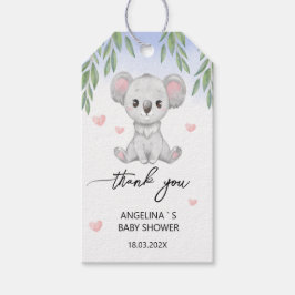 Cadeaubijlage "Dank je" voor babyshower. Cadeaulabel