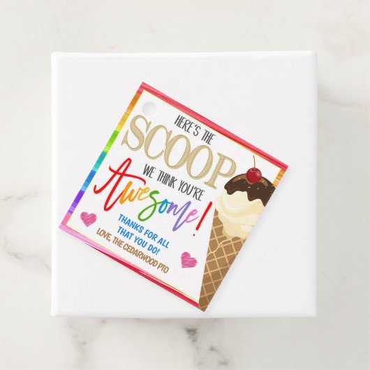 Cadeaubijlage ijs bedankjes labels (In situ)