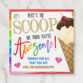 Cadeaubijlage ijs bedankjes labels (Voorkant)