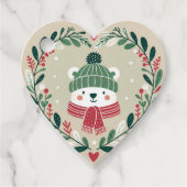 Cadeaubijlage "Kersthart" Bedankjes Labels (Voorkant)