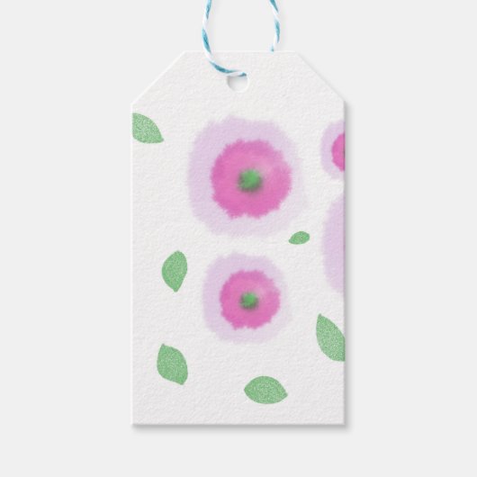 Cadeaubijlage met opgebolde bloemen cadeaulabel (Voorkant)