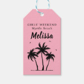 Cadeaubijlage Roze Roze Palmboom Meidenavond Cadeaulabel (Voorkant)