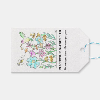 Cadeaubijlage voor de Placerville Garden Club Cadeaulabel
