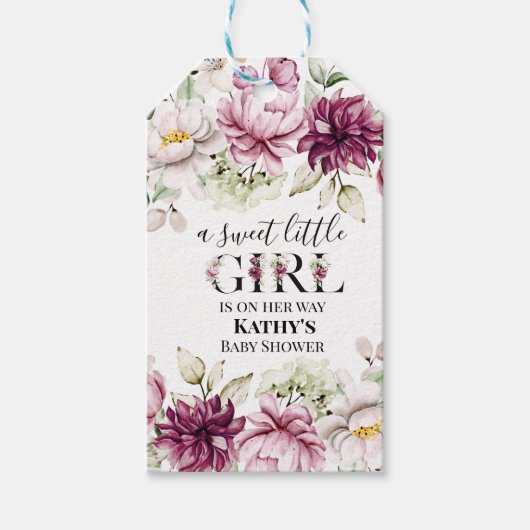 Cadeaubijschrift voor een babyshower cadeaulabel (Voorkant)