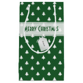 Cadeaubijslabnaam: Prettig kerstfeest groen boompa Klein Cadeauzakje (Voorkant)