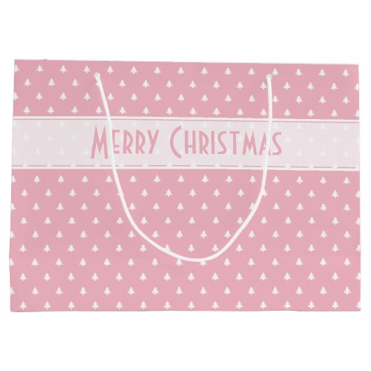 Cadeaubijslabnaam: Prettig kerstfeest Roze Boom Pa Groot Cadeauzakje (Achterkant)