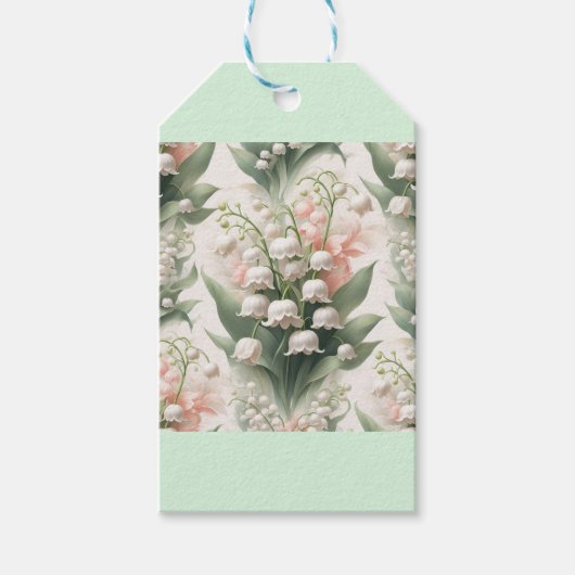 Cadeaubijslaboon van lelietje-van-dalen cadeaulabel (Voorkant)