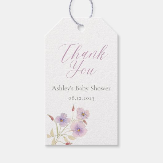 Cadeaubijslag met wilde bloem cadeaulabel (Voorkant)