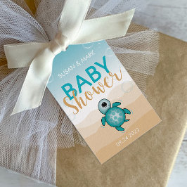 Cadeaubijslag Zeeschildpad Thema Baby Shower Cadeaulabel