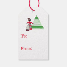 Cadeaubijslage - Elf en Boom Cadeaulabel