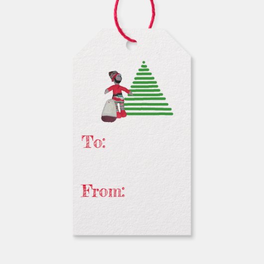 Cadeaubijslage - Elf en Boom Cadeaulabel (Achterkant)