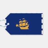 Cadeaubijslage met vlag van Quebec Stad, Canada Cadeaulabel (Achterkant Horizontaal)