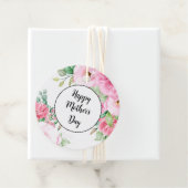 Cadeaubijslage Roze Bloemen Moederdag Bedankjes Labels (In situ)