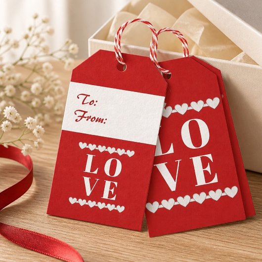 Cadeaubijslage 'Van & Tot liefde' Cadeaulabel