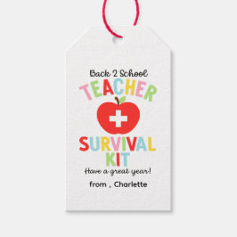 Cadeaubijslage voor overlevingspakket voor leraren cadeaulabel