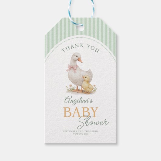 Cadeaubijslagen Moeder Gans en Gansje. Cadeaulabel (Voorkant)