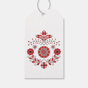 Cadeaubijslagen - Scandinavische bloemen Cadeaulabel