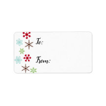 Cadeaubijslagers met sneeuwvlokken in retro kleure