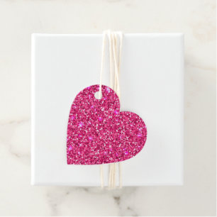 Cadeaubijslags etiketten Nep glitters Roze accent