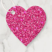 Cadeaubijslags etiketten Nep glitters Roze accent (Voorkant)
