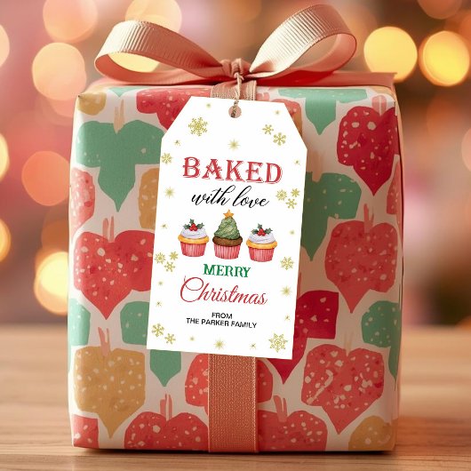 Cadeaubijslags met 'Gebakken met Liefde' | Kerst F Cadeaulabel