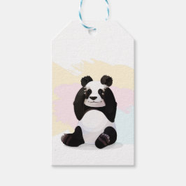 Cadeaubijslaters voor baby panda's cadeaulabel