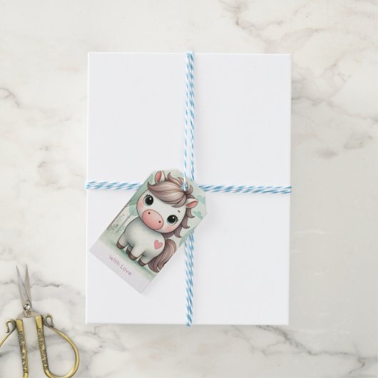 Cadeaubijslip 'Met Liefde Ponybos' Cadeaulabel (Met Touw)