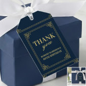 Cadeaubijslipjes Chic Navy Goud 80e Verjaardag Dan Cadeaulabel