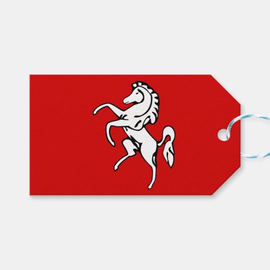 Cadeaubijsluiter met vlag van Kent, Engeland Cadeaulabel (Voorkant (Horizontaal))