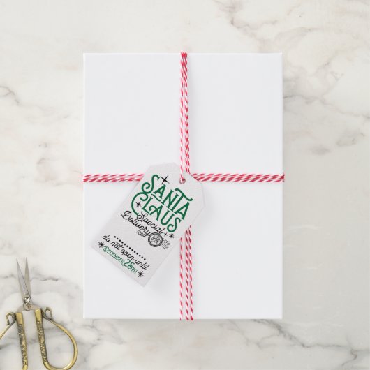 Cadeaubijsluiter van Kerstman Noordpool Officieel Cadeaulabel (Met Touw)