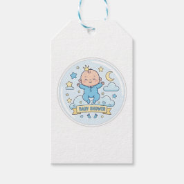 Cadeaubijsluiter voor baby shower voor jongen cadeaulabel
