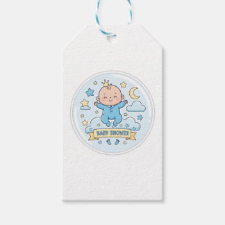 Cadeaubijsluiter voor baby shower voor jongen cadeaulabel