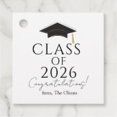 Cadeaubijsluiter voor de klas van 2026 bedankjes labels (Voorkant)