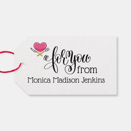 Cadeaubijsluiter voor eten cadeaulabel (Achterkant Horizontaal)