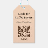 Cadeaublaadje met QR-code voor koffieliefhebbers Cadeaulabel (Voorkant)