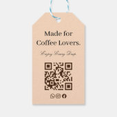 Cadeaublaadje met QR-code voor koffieliefhebbers Cadeaulabel (Achterkant)