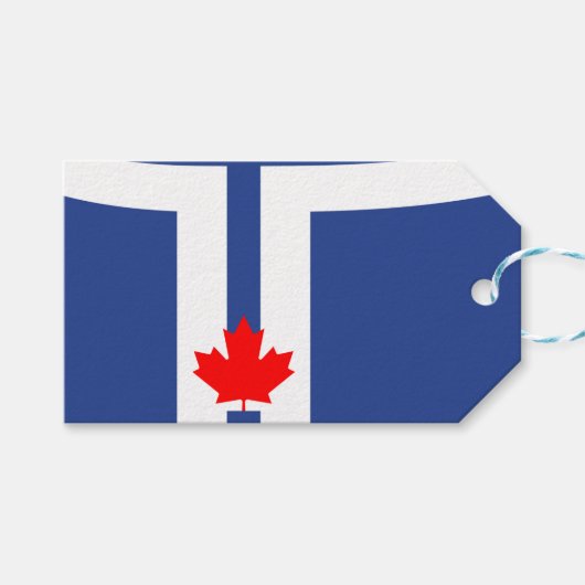 Cadeaublaadje met vlag van Toronto, Canada Cadeaulabel (Voorkant (Horizontaal))