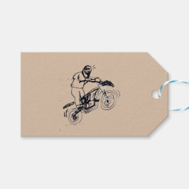 Cadeaublaadje voor kinderen met crossmotor cadeaulabel