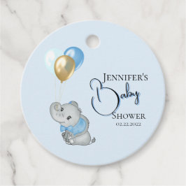 Cadeaublaadjes Blauwe Olifant Bedankjes Labels