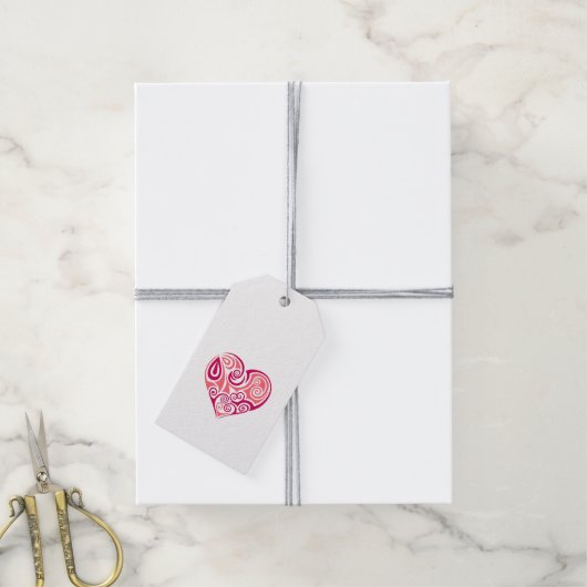 Cadeaublaadjes - Hartjes Valentijnsdag Cadeaulabel (Met Touw)