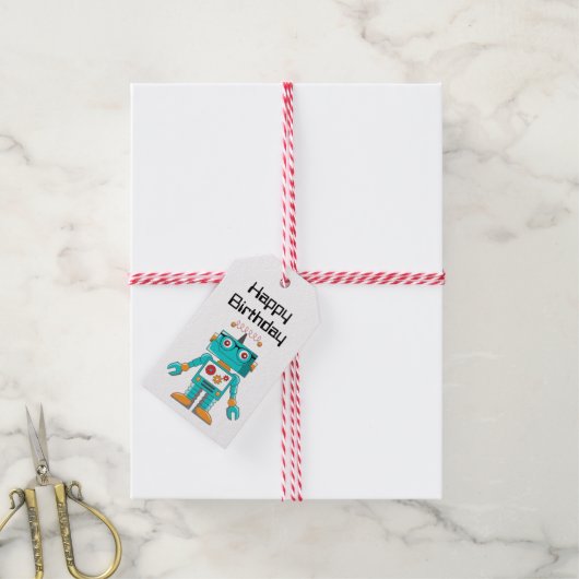 Cadeaublaadjes - Intelligent Robo Cadeaulabel (Met Touw)