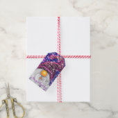 Cadeaublaadjes met Kerstman Kabouter Cadeaulabel (Met Touw)