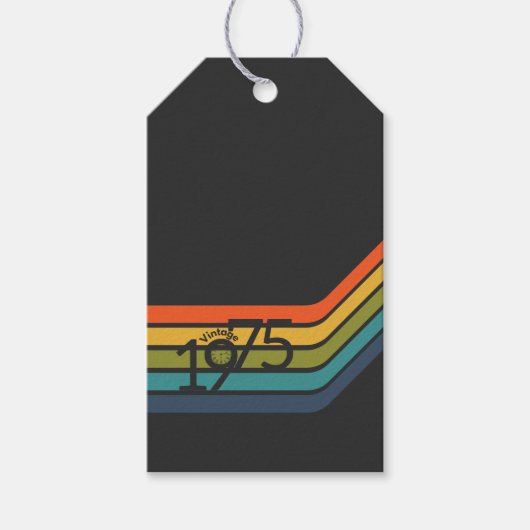 Cadeaublaadjes met Retro Design uit 1975 Cadeaulabel (Voorkant)