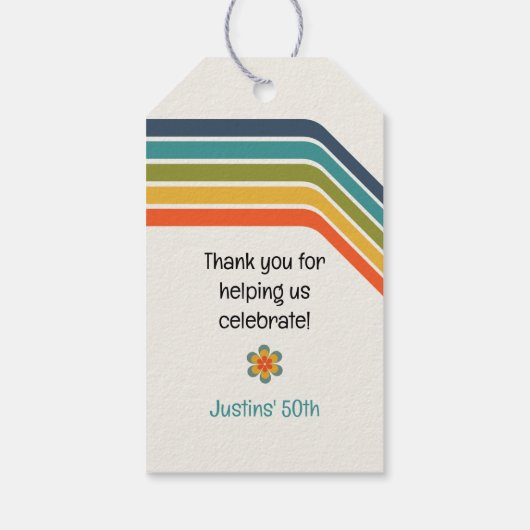 Cadeaublaadjes met Retro Design uit 1975 Cadeaulabel (Achterkant)