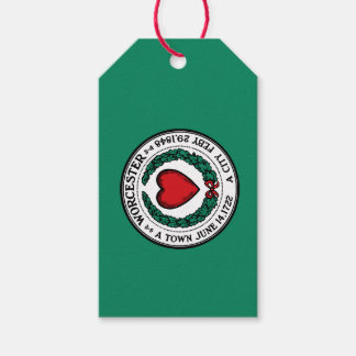 Cadeaublaadjes met vlag van Worcester, Massachuset Cadeaulabel