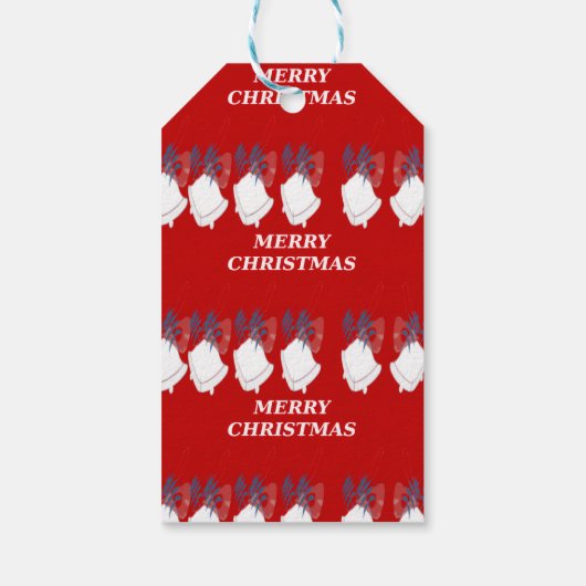 Cadeaublaadjes "Prettig Kerstfeest" – Rode rand Cadeaulabel (Achterkant)