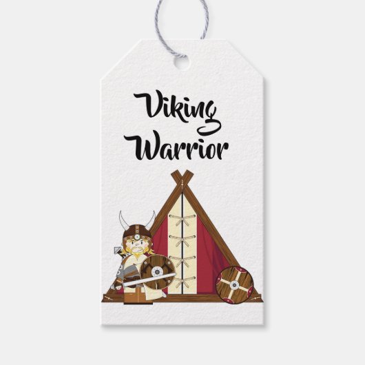 Cadeaublaadjes - Viking krijger Cadeaulabel (Voorkant)