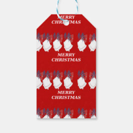Cadeaublabels "Merry Christmas" – Rode rand Cadeaulabel