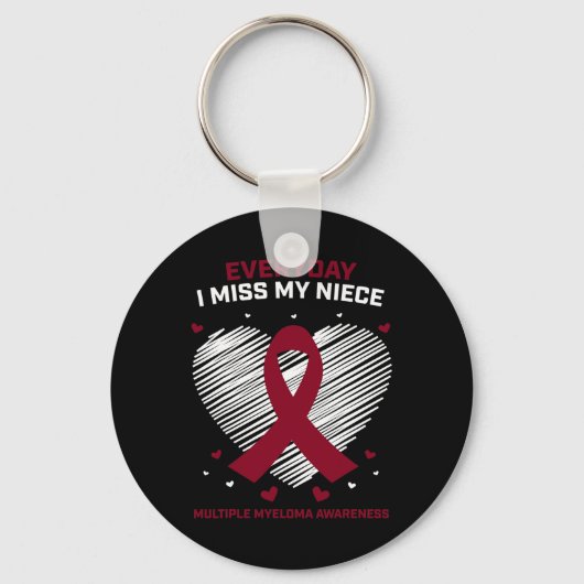 Cadeaubloed Kankerproducten Niece Multipel Myeloom Sleutelhanger (Voorkant)